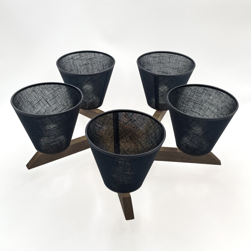 Brilagi - LED Taklampa ANTHONY 5xE14/40W/230V ek valnöt/svart