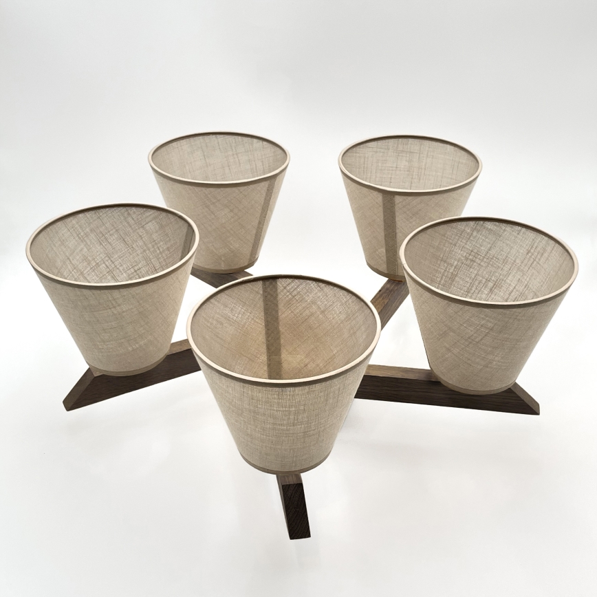 Brilagi - LED Taklampa ANTHONY 5xE14/40W/230V ek valnöt/beige