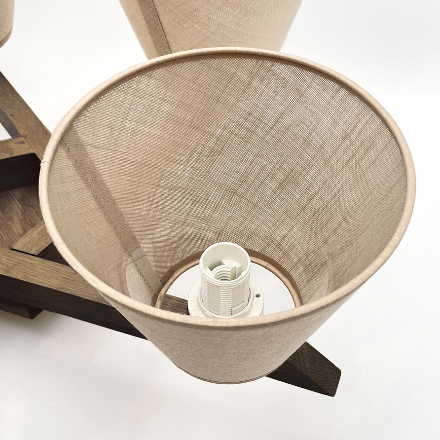 Brilagi - LED Taklampa ANTHONY 5xE14/40W/230V ek valnöt/beige