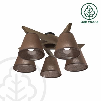 Brilagi - LED Taklampa ANTHONY 5xE14/40W/230V ek valnöt/brun