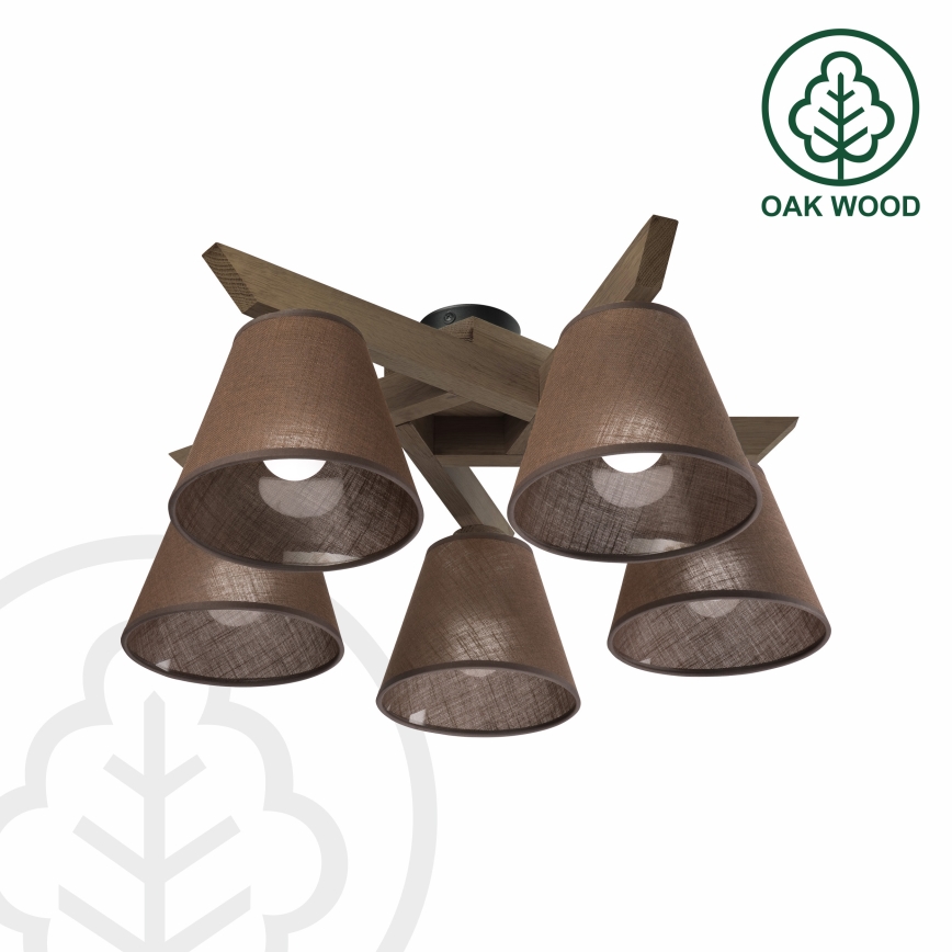 Brilagi - LED Taklampa ANTHONY 5xE14/40W/230V ek valnöt/brun