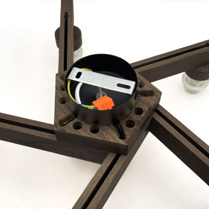 Brilagi - LED Taklampa ANTHONY 5xE14/40W/230V ek valnöt/brun