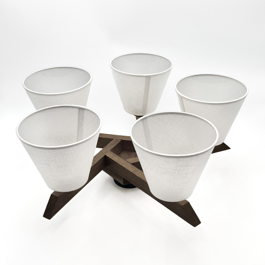 Brilagi - LED Taklampa ANTHONY 5xE14/40W/230V ek valnöt/vit