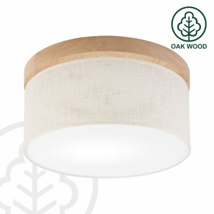 Brilagi - LED Taklampa BELLADONNA 1xE27/15W/230V diameter 30 cm grädde/ek