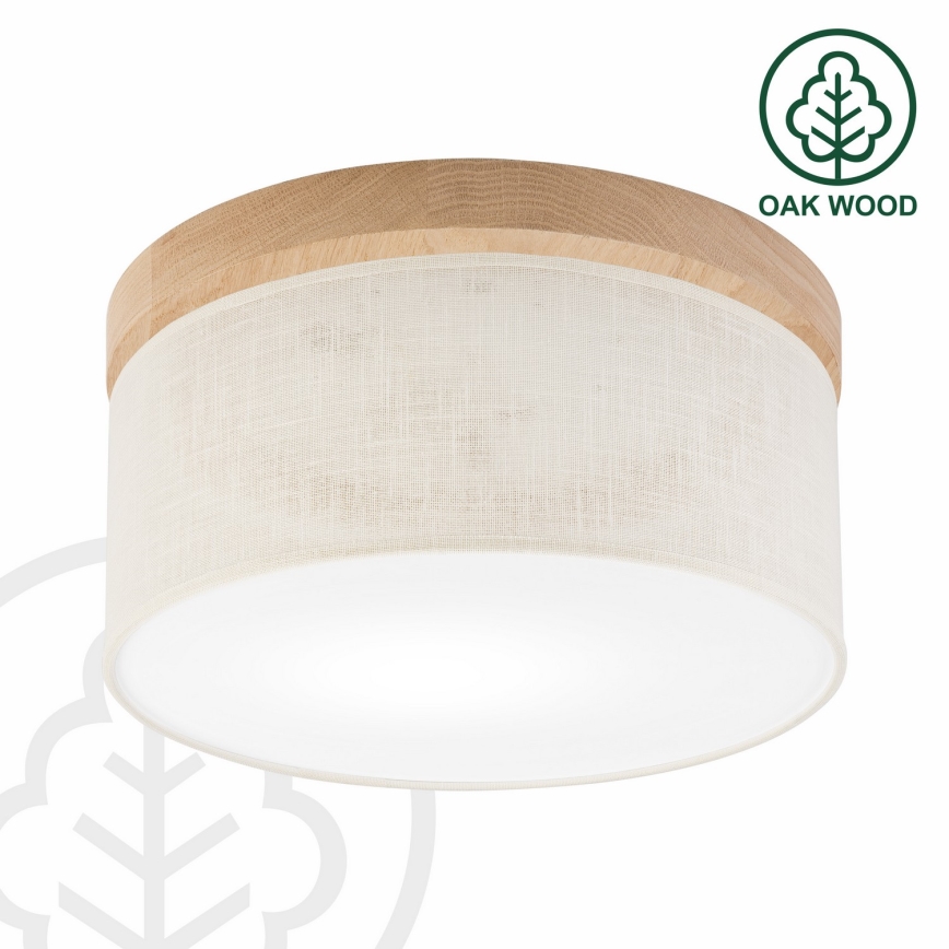 Brilagi - LED Taklampa BELLADONNA 1xE27/15W/230V diameter 30 cm grädde/ek