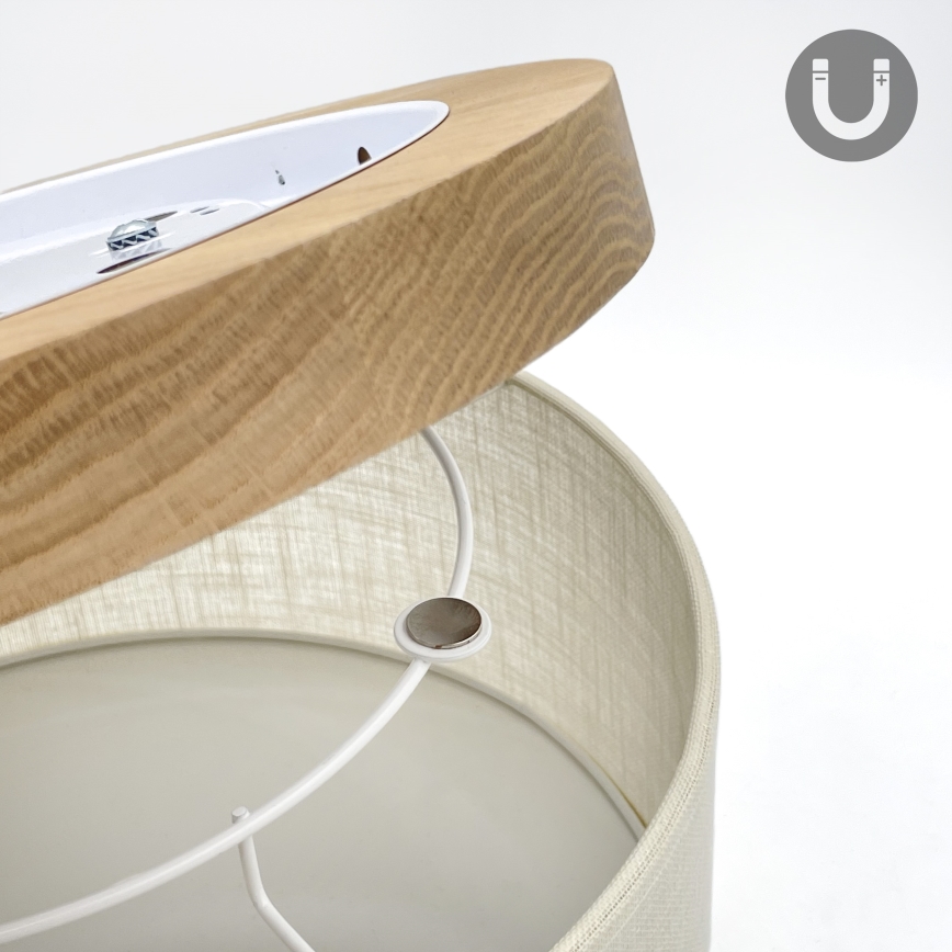 Brilagi - LED Taklampa BELLADONNA 1xE27/15W/230V diameter 30 cm grädde/ek