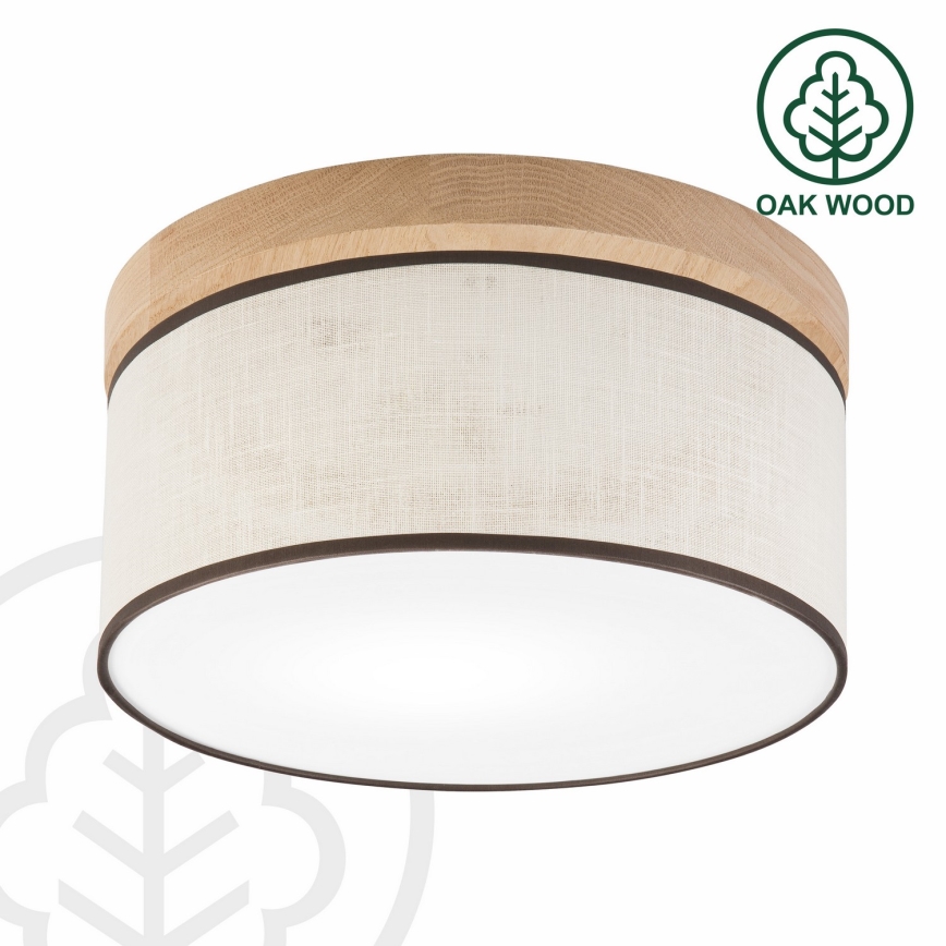 Brilagi - LED Taklampa BELLADONNA 1xE27/15W/230V diameter 30 cm grädde/ek