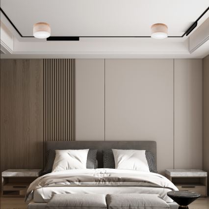 Brilagi - LED Taklampa BELLADONNA 1xE27/15W/230V Ø 30 cm beige/ek