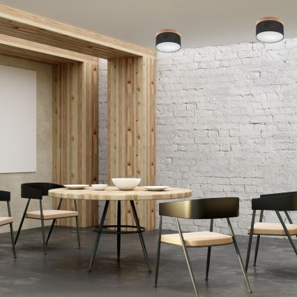 Brilagi - LED Taklampa BELLADONNA 1xE27/15W/230V Ø 30 cm svart/ek