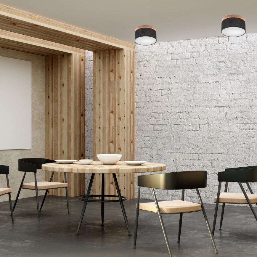 Brilagi - LED Taklampa BELLADONNA 1xE27/15W/230V Ø 30 cm svart/ek