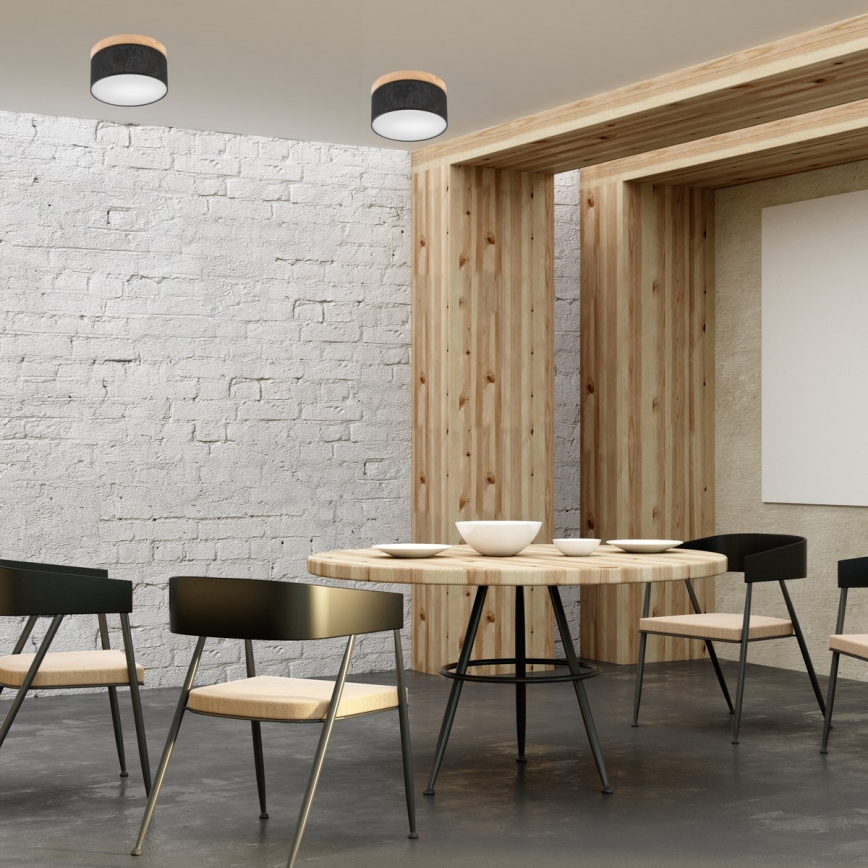 Brilagi - LED Taklampa BELLADONNA 1xE27/15W/230V Ø 30 cm svart/fur