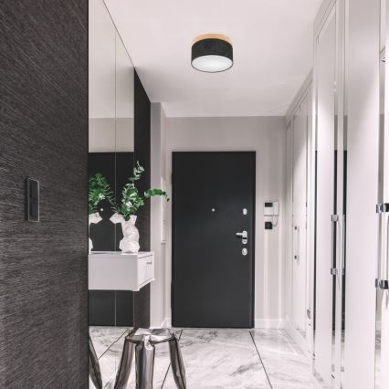 Brilagi - LED Taklampa BELLADONNA 1xE27/15W/230V Ø 30 cm svart/fur