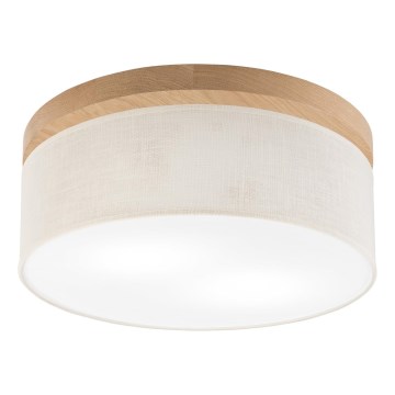 Brilagi - LED Taklampa BELLADONNA 2xE27/15W/230V diameter 40 cm grädde/ek