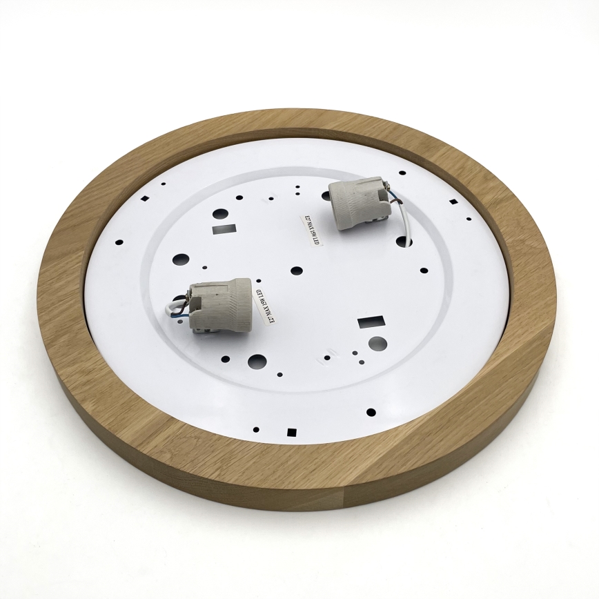 Brilagi - LED Taklampa BELLADONNA 2xE27/15W/230V diameter 40 cm grädde/ek