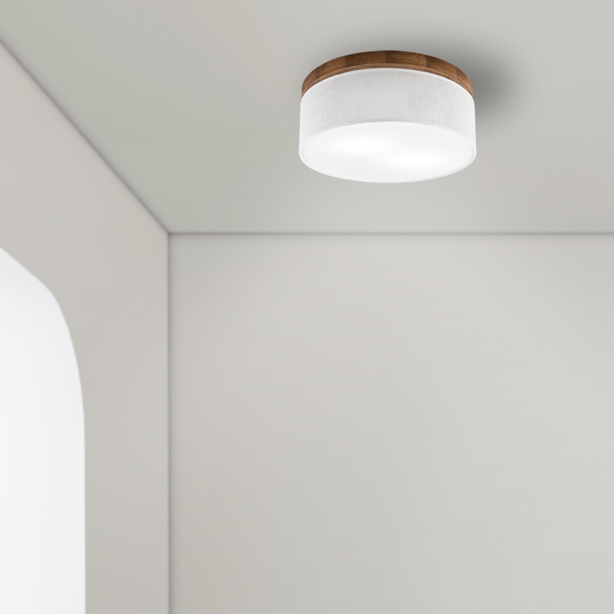 Brilagi - LED Taklampa BELLADONNA 2xE27/15W/230V diameter 40 cm vit/ek körsbär