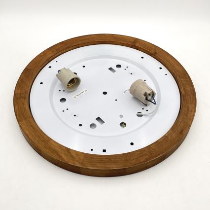 Brilagi - LED Taklampa BELLADONNA 2xE27/15W/230V diameter 40 cm vit/ek körsbär