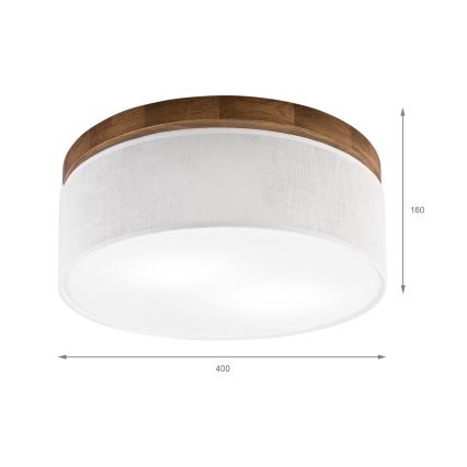 Brilagi - LED Taklampa BELLADONNA 2xE27/15W/230V diameter 40 cm vit/ek körsbär