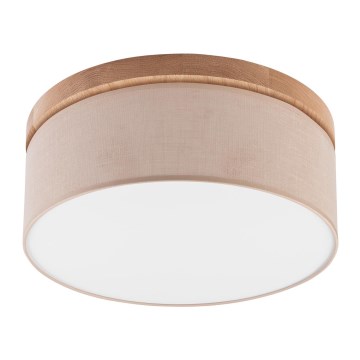 Brilagi - LED Taklampa BELLADONNA 2xE27/15W/230V Ø 40 cm beige/ek