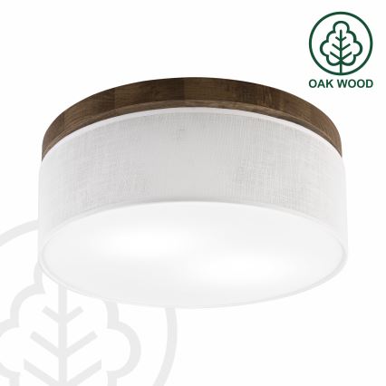 BRILAGI - LED taklampa BELLADONNA 2xE27/15W/230V Ø 40 cm vit/ek valnöt