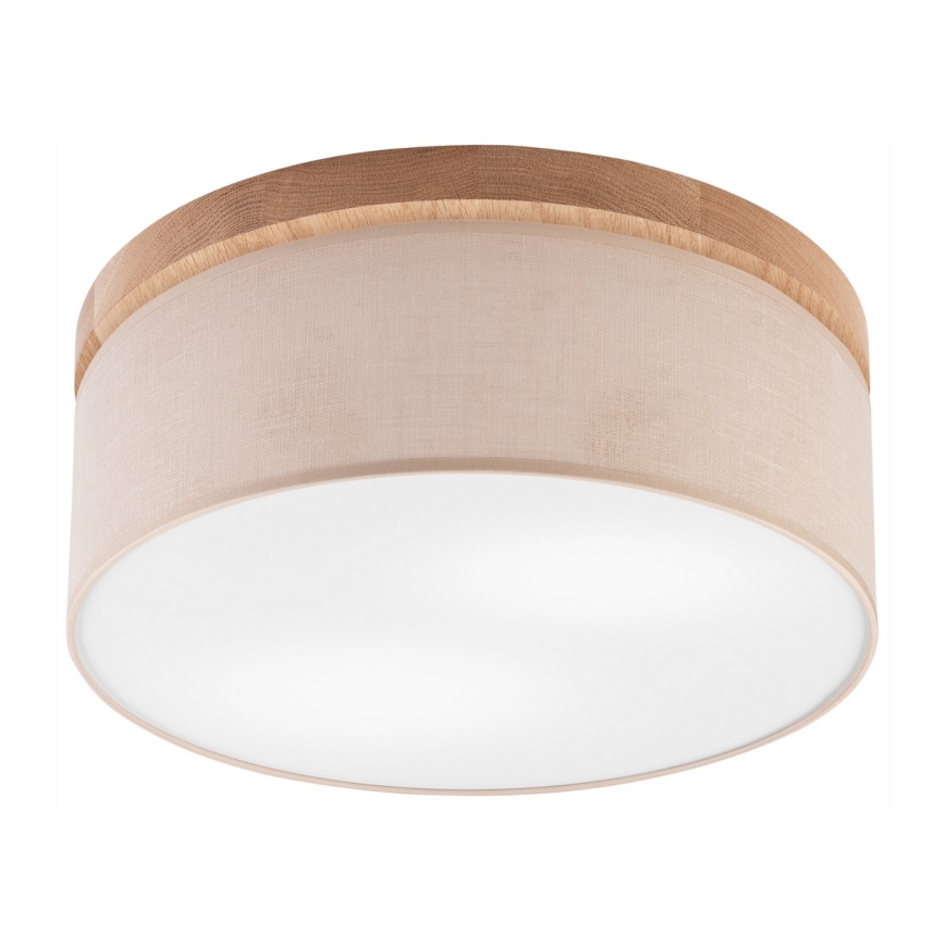 Brilagi - LED Taklampa BELLADONNA 2xE27/15W/230V Ø 40 cm beige/ek