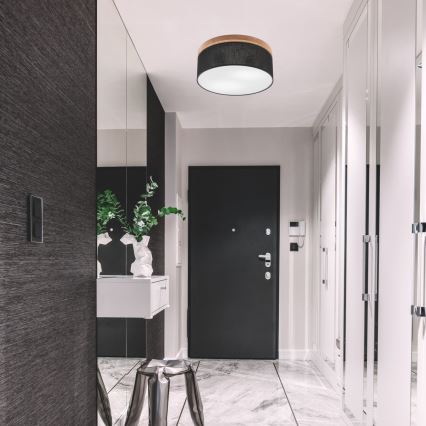 Brilagi - LED Taklampa BELLADONNA 2xE27/15W/230V Ø 40 cm svart/ek