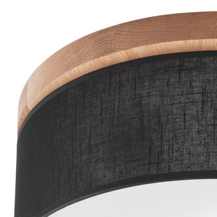 Brilagi - LED Taklampa BELLADONNA 2xE27/15W/230V Ø 40 cm svart/ek