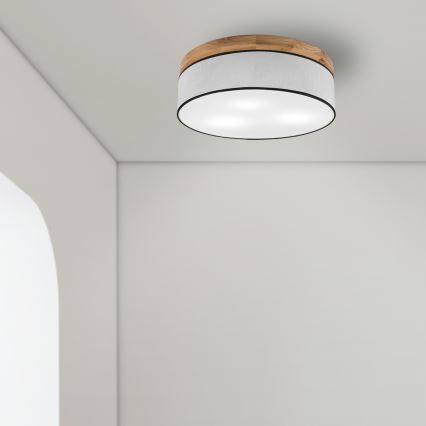 Brilagi - LED Taklampa BELLADONNA 3xE27/15W/230V diameter 50 cm vit/ek