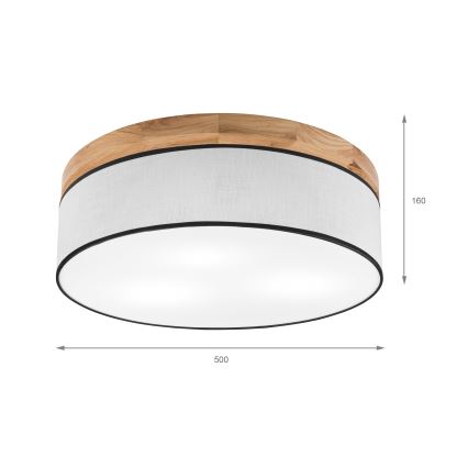 Brilagi - LED Taklampa BELLADONNA 3xE27/15W/230V diameter 50 cm vit/ek