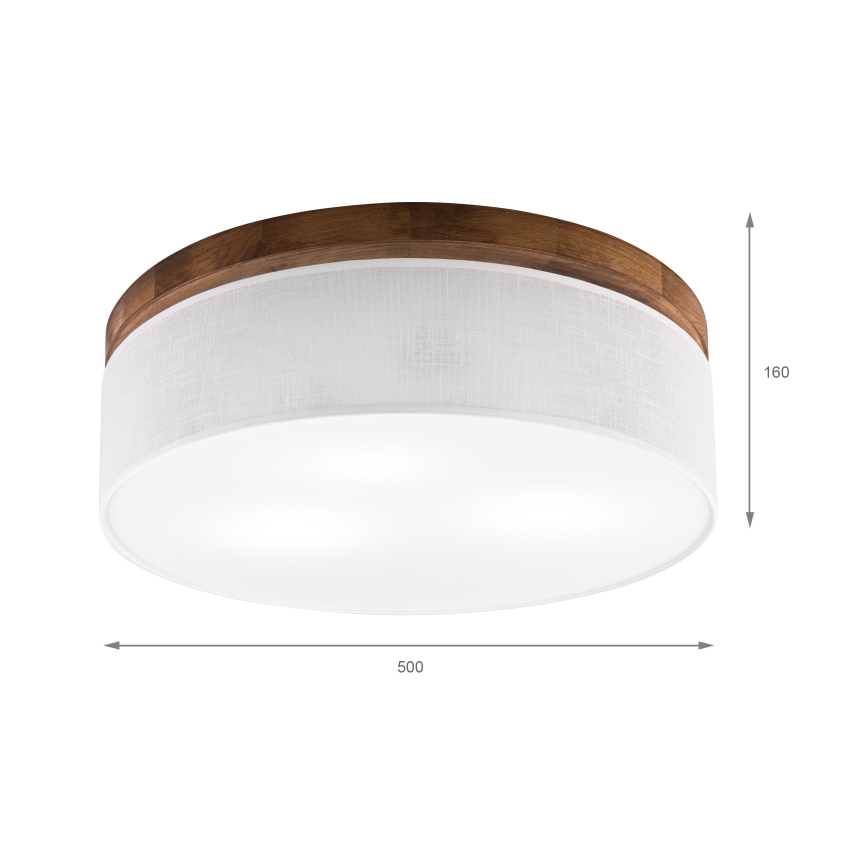 Brilagi - LED Taklampa BELLADONNA 3xE27/15W/230V diameter 50 cm vit/ek körsbär