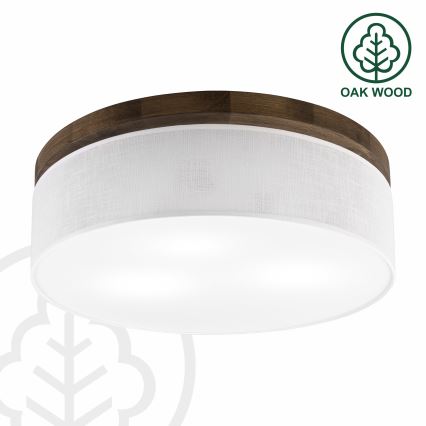 BRILAGI - LED-taklampa BELLADONNA 3xE27/15W/230V Ø 50 cm vit/ek-valnöt