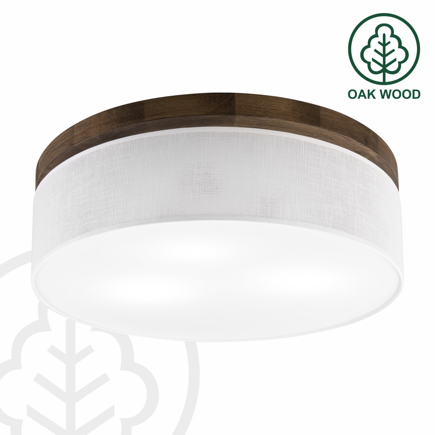 BRILAGI - LED-taklampa BELLADONNA 3xE27/15W/230V Ø 50 cm vit/ek-valnöt