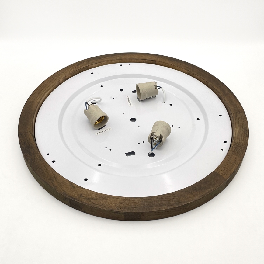 BRILAGI - LED-taklampa BELLADONNA 3xE27/15W/230V Ø 50 cm vit/ek-valnöt