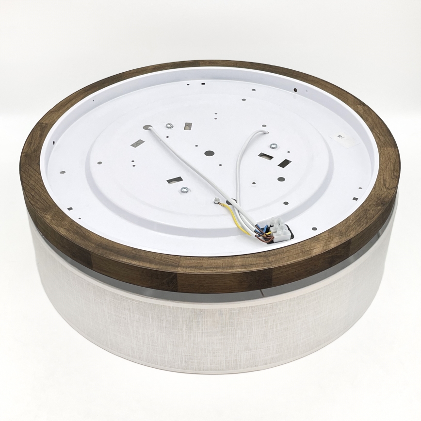 BRILAGI - LED-taklampa BELLADONNA 3xE27/15W/230V Ø 50 cm vit/ek-valnöt