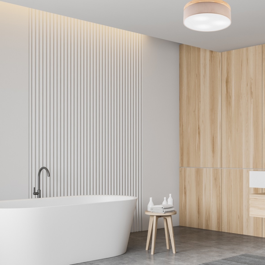 Brilagi - LED Taklampa BELLADONNA 3xE27/15W/230V Ø 50 cm beige/fur