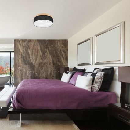 Brilagi - LED Taklampa BELLADONNA 3xE27/15W/230V Ø 50 cm svart/fur