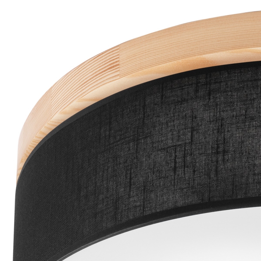 Brilagi - LED Taklampa BELLADONNA 3xE27/15W/230V Ø 50 cm svart/fur