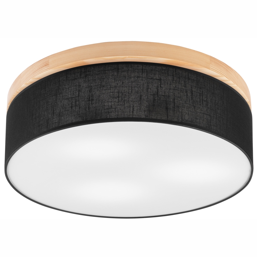 Brilagi - LED Taklampa BELLADONNA 3xE27/15W/230V Ø 50 cm svart/fur