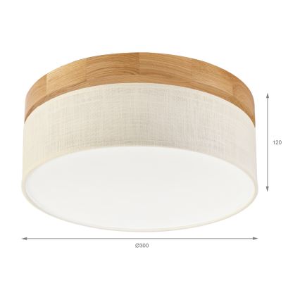 Brilagi - LED taklampa BELLADONNA LED/20W/230V Ø 30 cm krämvit/ek