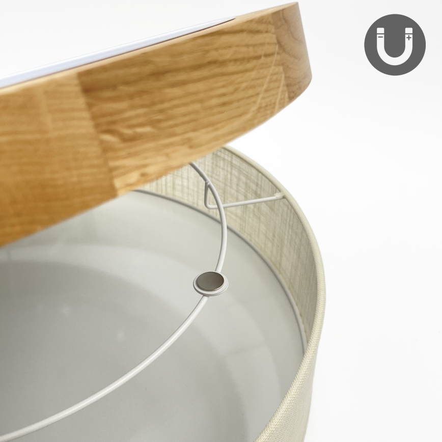 Brilagi - LED-taklampa BELLADONNA LED/36W/230V Ø 50 cm krämvit/ek