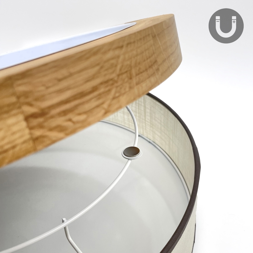 Brilagi - LED-taklampa BELLADONNA LED/36W/230V Ø 50 cm krämvit/ek