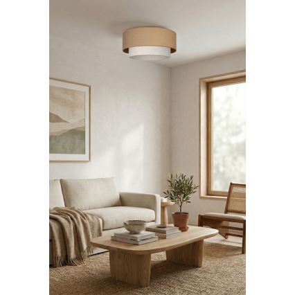 Brilagi - LED-taklampa BOHO ECO 1xE27/10W/230V diam. 40 cm beige/krämfärgad