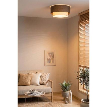 Brilagi - LED-taklampa BOHO ECO 1xE27/10W/230V Ø 40 cm, brun/krämvit
