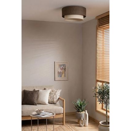 Brilagi - LED-taklampa BOHO ECO 1xE27/10W/230V Ø 40 cm, brun/krämvit