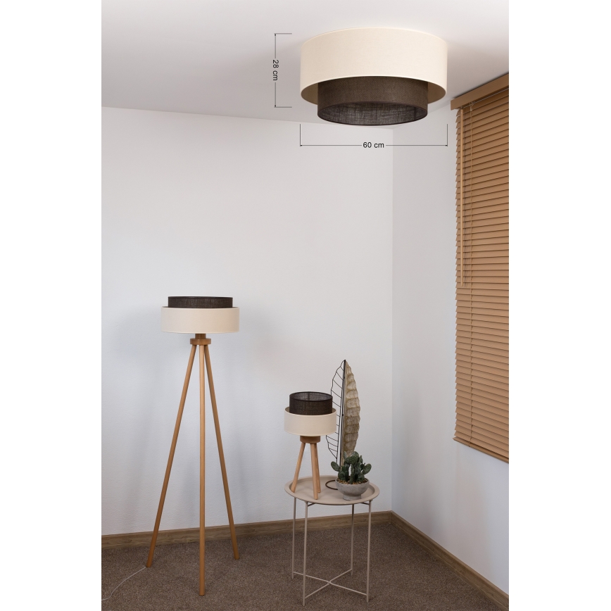 Brilagi - LED taklampa BOHO STYLE 3xE27/15W/230V Ø 60 cm krämfärgad/brun