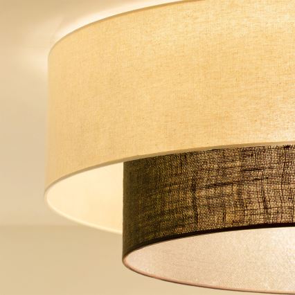 Brilagi - LED taklampa BOHO STYLE 3xE27/15W/230V Ø 80 cm krämvit/brun