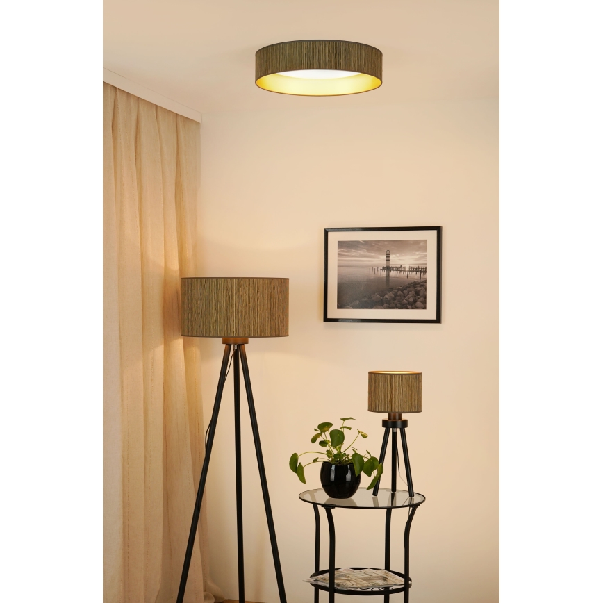 Brilagi - LED Taklampa BOSTON ROLLER LED/24W/230V Ø 45 cm halmfärgad brun/guld