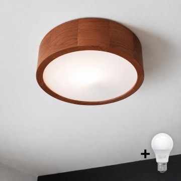 Brilagi - LED-taklampa CARVALHO 1xE27/15W/230V ek/körsbär Ø 27 cm