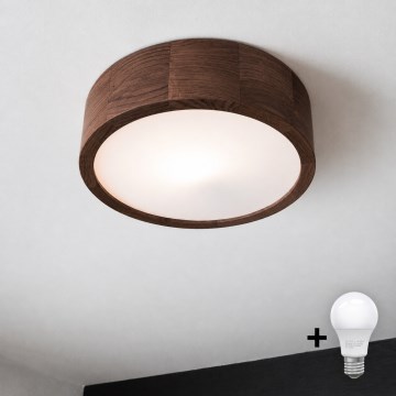 Brilagi - LED taklampa CARVALHO 1xE27/15W/230V ek/valnöt Ø 27 cm