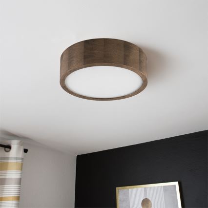 BRILAGI - LED taklampa CARVALHO 1xE27/15W/230V ek/valnöt Ø 27 cm