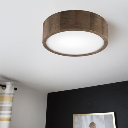 Brilagi - LED Taklampa CARVALHO 1xE27/60W/230V ek valnöt Ø 27 cm